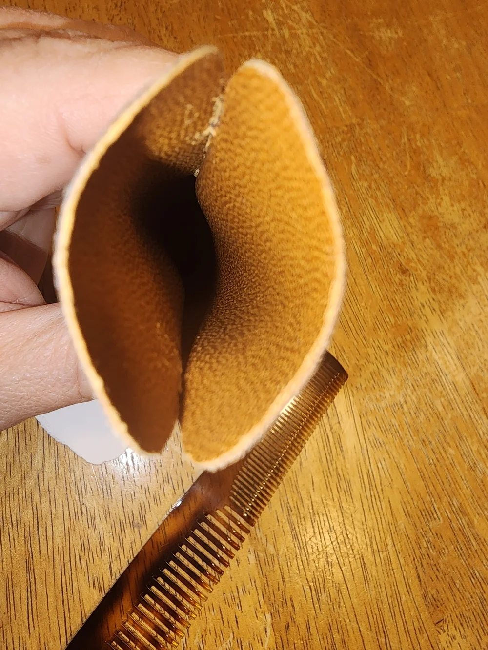 Rare VintageLouis Vuitton Tortoiseshell-Pattern Pocket Comb with Monogram Sleeve